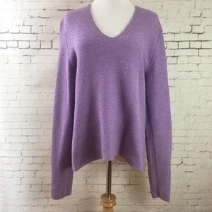 Eileen Fisher V-neck Merino Wool Sweater Sz M